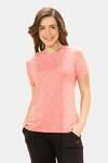 Amante Scoop Neck Sleep Tee - Coral Floral Print — thumbnail 1